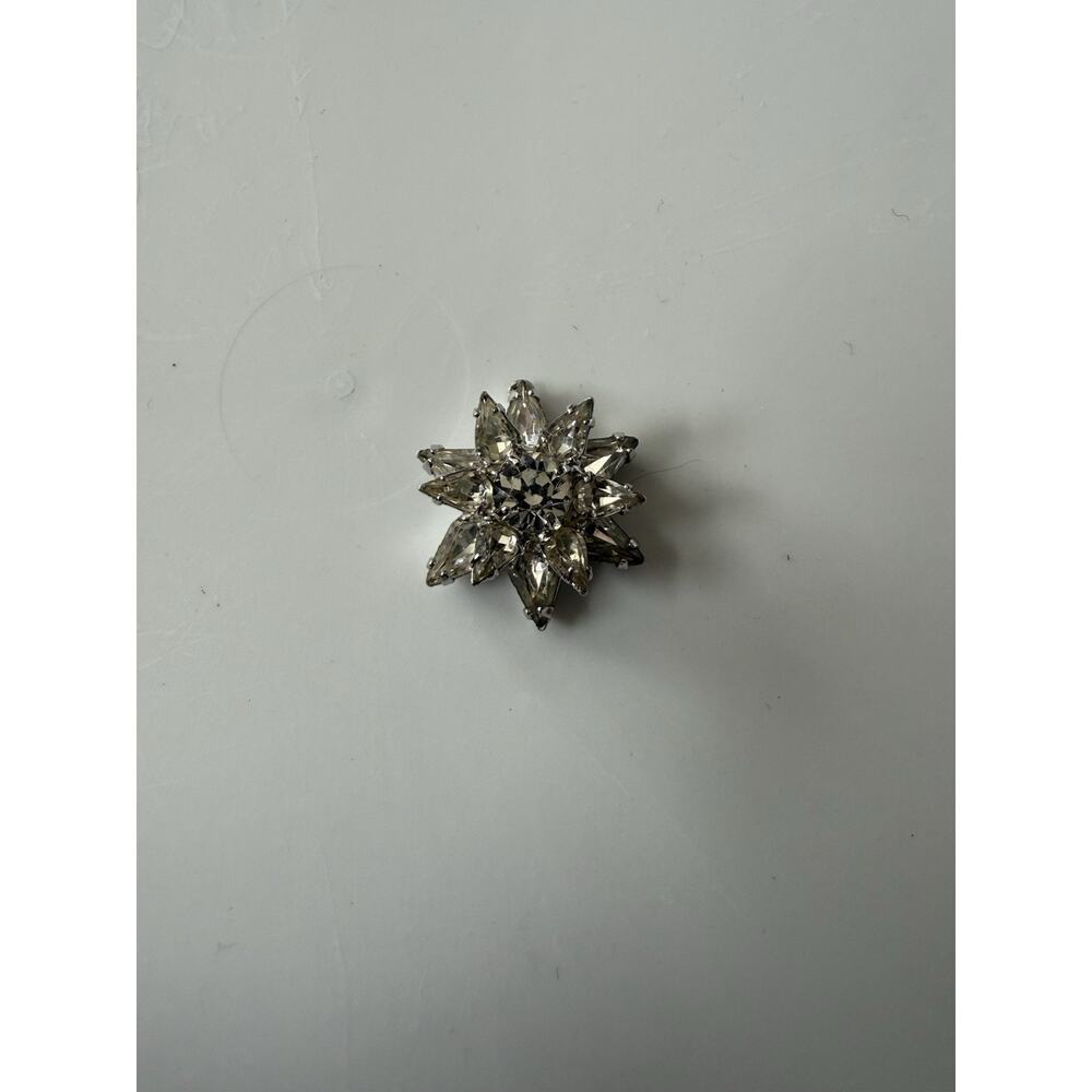 VTG Silver Gem Snowflake Star Charm